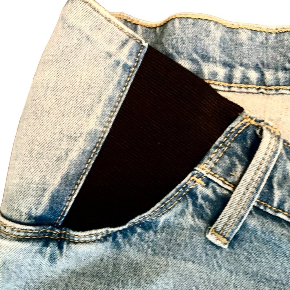 Isabel Maternity Side Panel Midi Maternity Jean Shorts Size 12/31 Under Belly - Picture 5 of 12